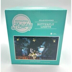 Destination Holiday Solar-Powered Butterfly Shape Lights with Panel, 30‎ ct